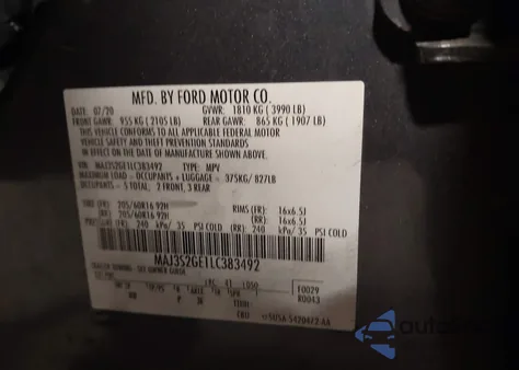 2020 Ford Ecosport Se z USA, uszkodzony, nr VIN MAJ3S2GE1LC383492